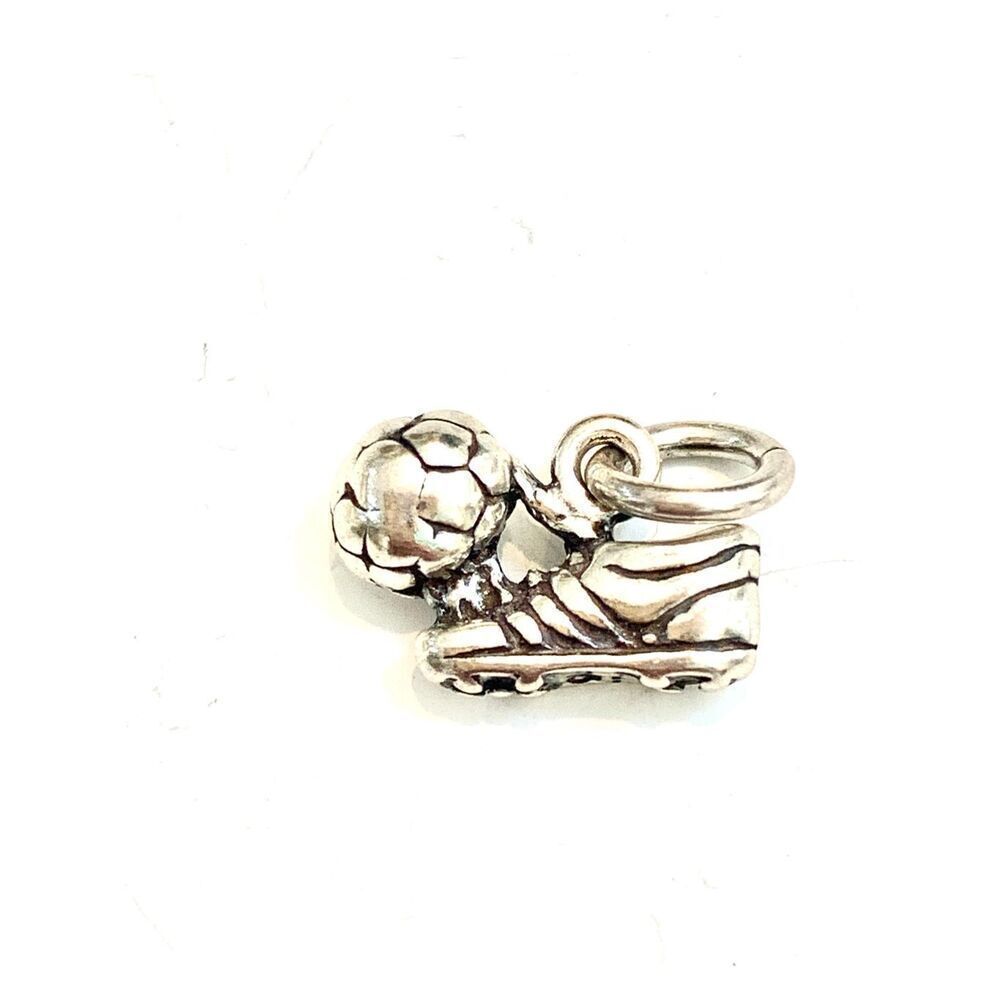 .925 Soccer Shoe and Ball Sterling Silver Jewelry Charm #sports